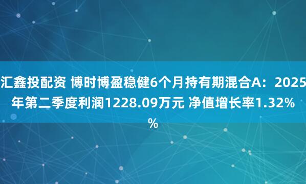 汇鑫投配资 博时博盈稳健6个月持有期混合A：2025年第二季度利润1228.09万元 净值增长率1.32%
